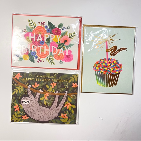 Rifle Paper Co. Other - Set of three rifle paper company birthday cards